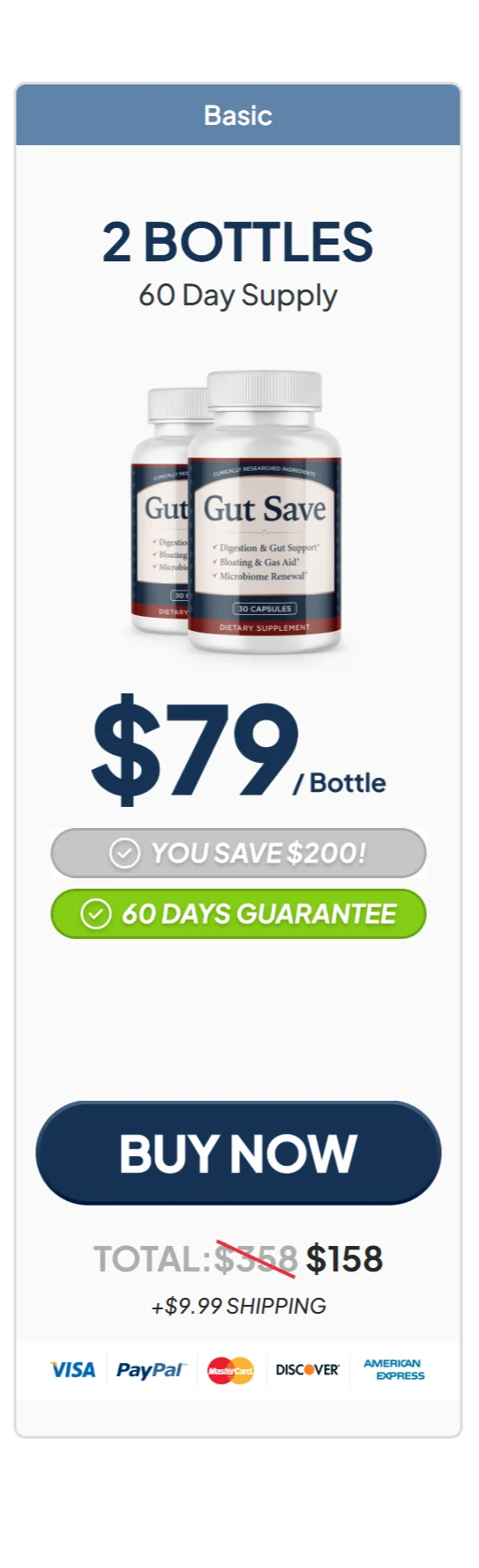 Gut Save™ 2 bottles pricing